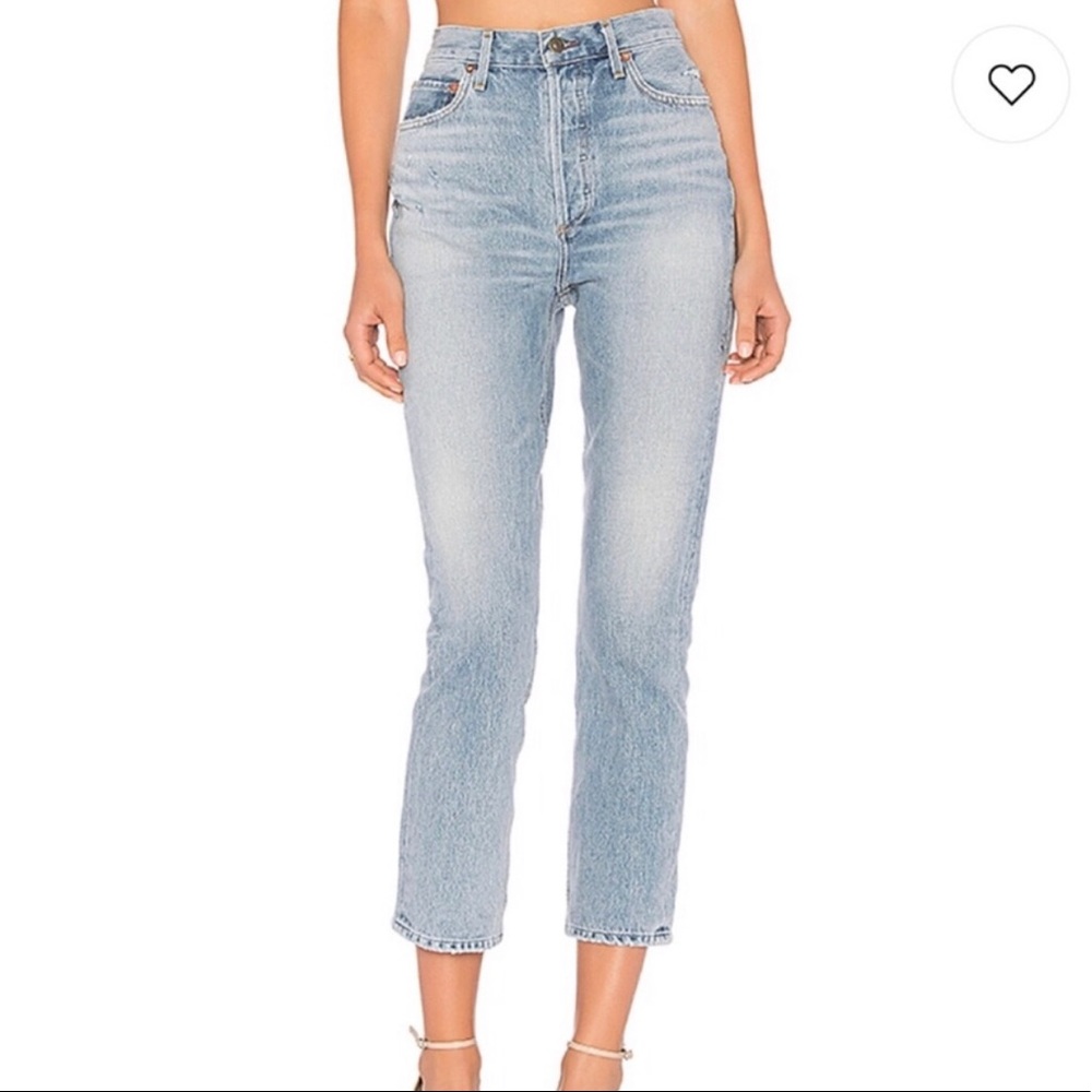 Agolde Riley high rise straight leg crop